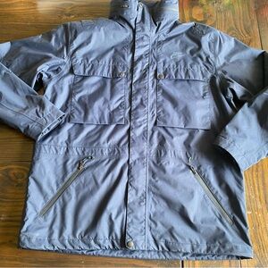 NikeFit Storm Full Zip Packable Hood Parka Coat Nylon Body Blue Large